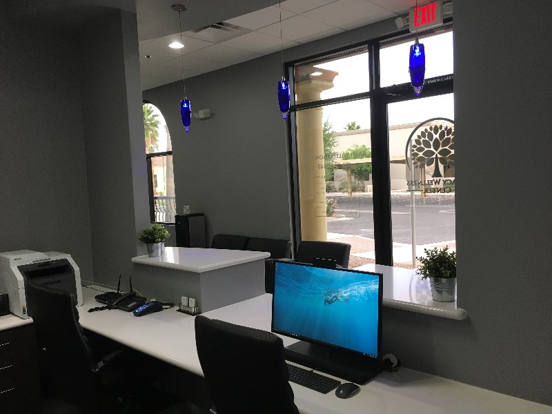 Front desk and reception area