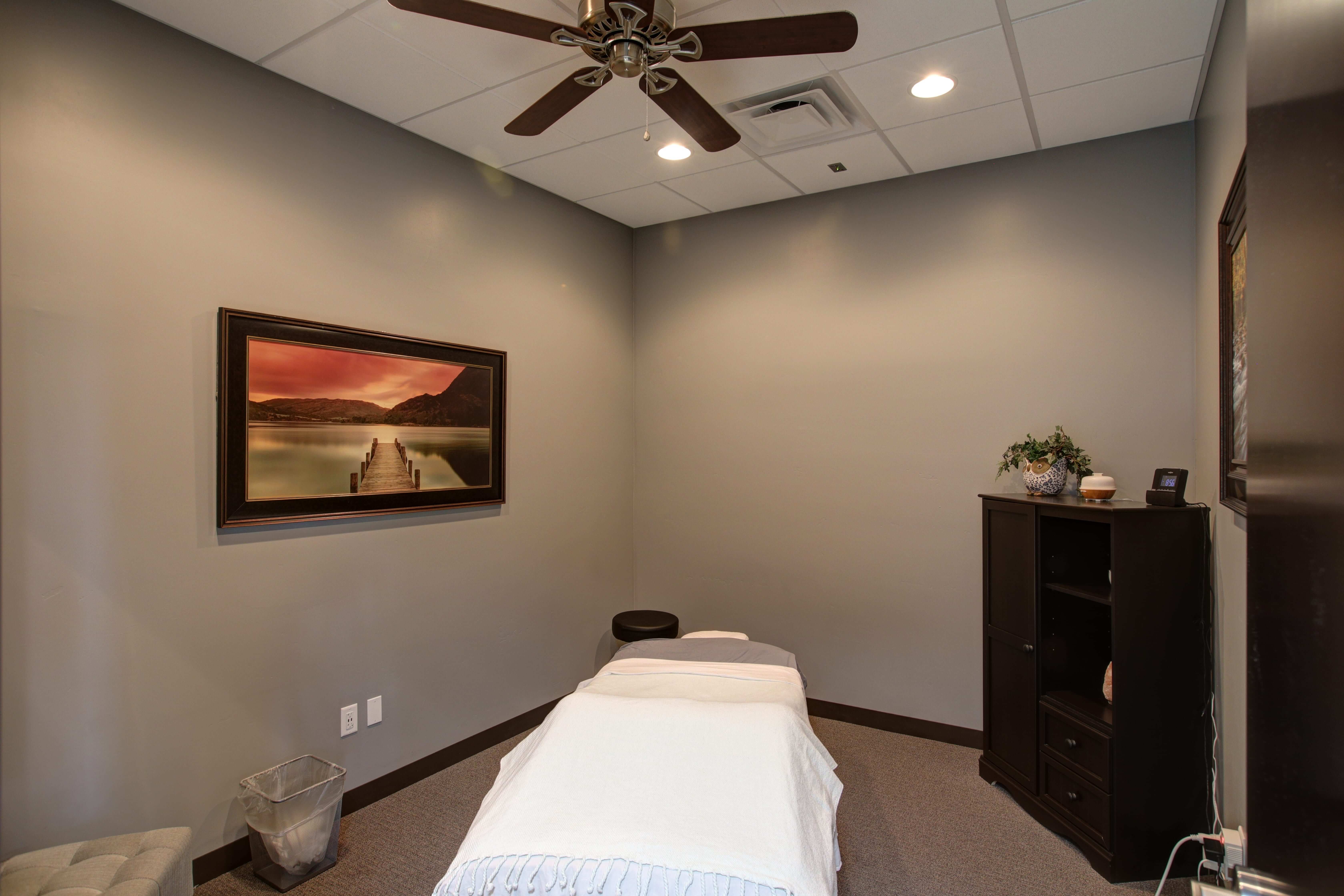 Private massage therapy room